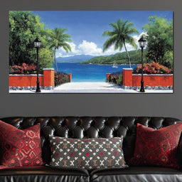 Tranquil Island Gateway Scene - NicheCanvas