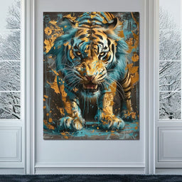 Majestic Radiance of a Golden Cat - NicheCanvas