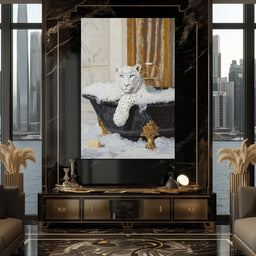 Majestic Snow Leopard Soak in Luxury - NicheCanvas