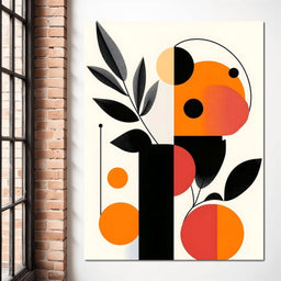 Mid Century Citrus Geometry - NicheCanvas