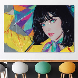 Raincoat Girl - NicheCanvas