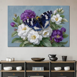 Blue Butterfly Garden Blossom - NicheCanvas