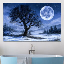 Midnight Frost Under The Lunar Glow - NicheCanvas