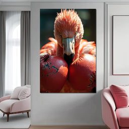 Flamingo Pugilist - NicheCanvas