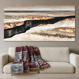 Tectonic Ridge Under Gold Skies - NicheCanvas
