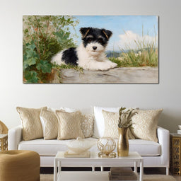 Terrier Tranquility in Bloom - NicheCanvas