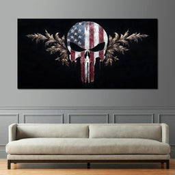 Stars Stripes Resolute Skull - NicheCanvas