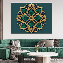 Gilded Emerald Knot Medallion - NicheCanvas