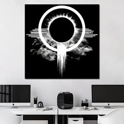 Celestial Eclipse Monochrome Burst - NicheCanvas