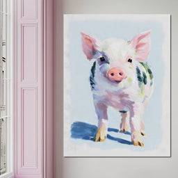 Farmhouse Pastel Piglet Charm - NicheCanvas