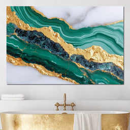 Emerald Geode Gold River - NicheCanvas