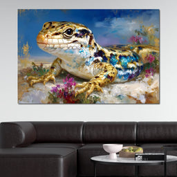 Golden Lizard Meadow Glow - NicheCanvas