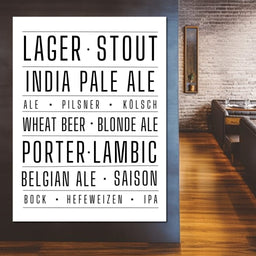 Craft Beer Typography - NicheCanvas