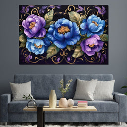 Midnight Floral Symphony - NicheCanvas