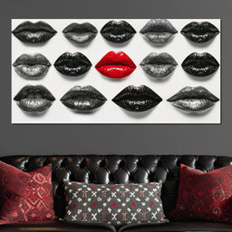 Breaking The Monotone Rhythm Red Lips - NicheCanvas