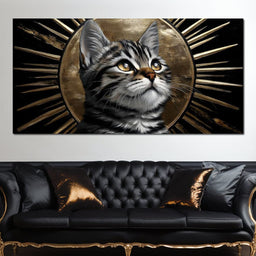 Golden Halo Tabby Cat Reverie - NicheCanvas