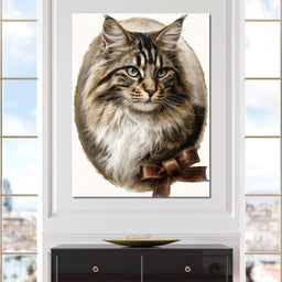 Blue Eyed Tabby Cat Portrait - NicheCanvas