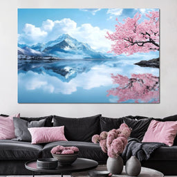 Tranquil Blossom Reflection - NicheCanvas