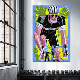 Pedal Power Retro Cyclist - NicheCanvas