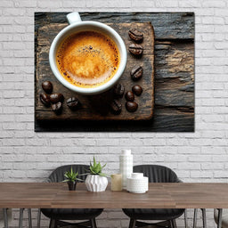 Espresso Essence on Rustic Wood - NicheCanvas