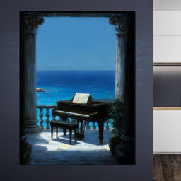 Seaside Sonata Grand Piano View - NicheCanvas