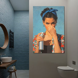 Bathroom Spray Portrait - NicheCanvas