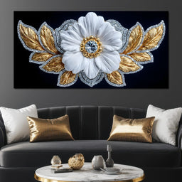 Gilded Petal Crystal Flourish - NicheCanvas