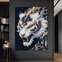 Gilded Lunar Tiger Roar - NicheCanvas