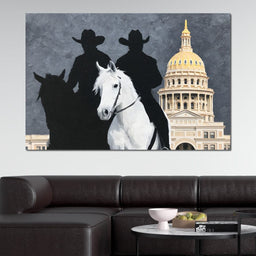 Cowboy Shadows Capitol Vigil - NicheCanvas