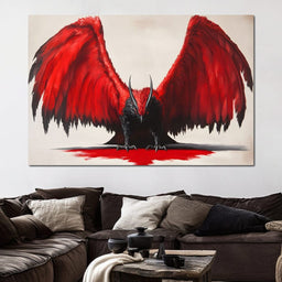 Fiery Wings Shadowed Sentinel - NicheCanvas