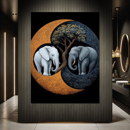 Elephant Yin-Yang - TooplesArt - NicheCanvas