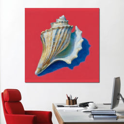 Seashell Symphony on Crimson - NicheCanvas