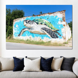 Street Art - Sea Turtle Voyage - NicheCanvas