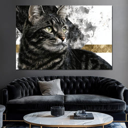 Golden Band Tabby Cat Portrait - NicheCanvas