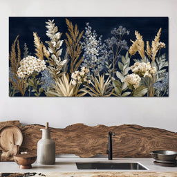 Midnight Botanical Bouquet - NicheCanvas