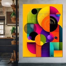 Vivid Geo Orbit Kaleidoscope - NicheCanvas