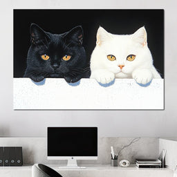 Feline Harmony Contrast - NicheCanvas