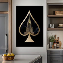 Golden Spade Deco Skyline - NicheCanvas