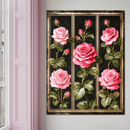 Gilded Damask Rose Collection - NicheCanvas