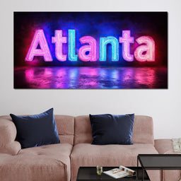 Electric Night Atlanta Glow - NicheCanvas