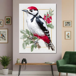 Garden Woodpecker Portrait - NicheCanvas
