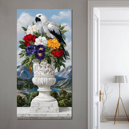 Alpine Parrot and Floral Majesty - NicheCanvas