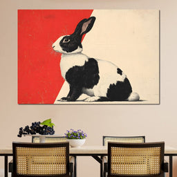 Rabbit's Geometric Poise - NicheCanvas