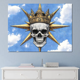 Majestic Crowned Skull Skies - NicheCanvas