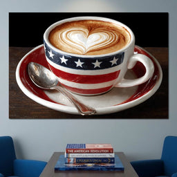 Patriotic Latte Heart Cup - NicheCanvas