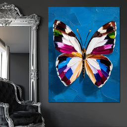 Bold Butterfly on Cobalt Sky - NicheCanvas