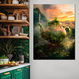 Emerald Teapot Rainforest Dream - NicheCanvas