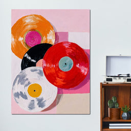 Retro Vinyl Color Spin Dance - NicheCanvas