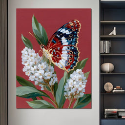 Radiant Papilio Over Floral Boughs - NicheCanvas