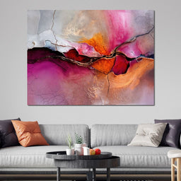 Fuchsia Fault Line - TooplesArt - NicheCanvas
